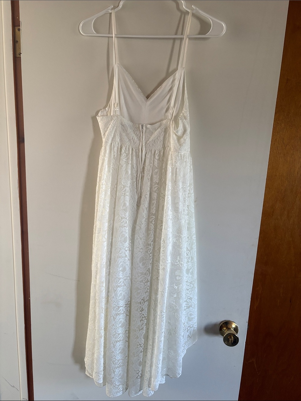 White Lace Spaghetti Strap Dress - Picture 2 of 7